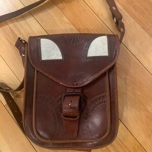 Boho Brown Leather Pocketbook